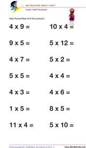 Grade 3 math worksheet focusing on multiplication tables from 1 to 12, designed to enhance students' math skills through engaging practice exercises.
