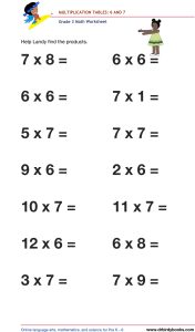 Grade 3 math worksheet focusing on multiplication tables from 1 to 12, designed to enhance students' math skills through engaging practice exercises.