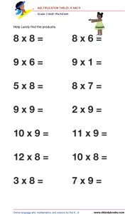 Grade 3 math worksheet focusing on multiplication tables from 1 to 12, designed to enhance students' math skills through engaging practice exercises.