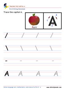 Pre K Writing ABCs Worksheet showing letter strokes and complete letters.