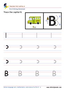 Pre K Writing ABCs Worksheet showing letter strokes and complete letters.