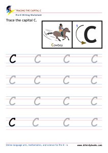 Pre K Writing ABCs Worksheet showing letter strokes and complete letters.