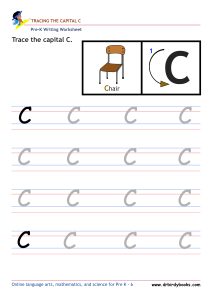Pre K Writing ABCs Worksheet showing letter strokes and complete letters.