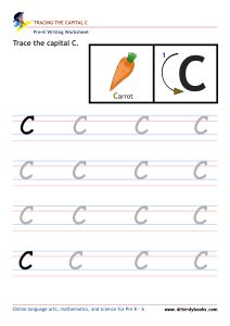 Pre K Writing ABCs Worksheet showing letter strokes and complete letters.