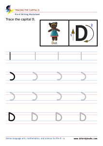 Pre K Writing ABCs Worksheet showing letter strokes and complete letters.