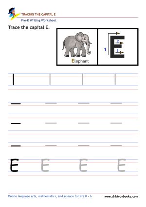Pre K Writing ABCs Worksheet showing letter strokes and complete letters.