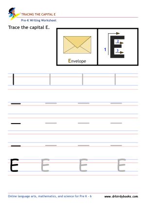 Pre K Writing ABCs Worksheet showing letter strokes and complete letters.