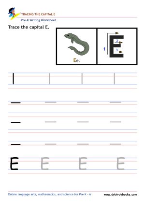 Pre K Writing ABCs Worksheet showing letter strokes and complete letters.