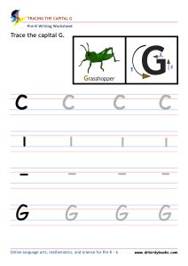 Pre K Writing ABCs Worksheet showing letter strokes and complete letters.