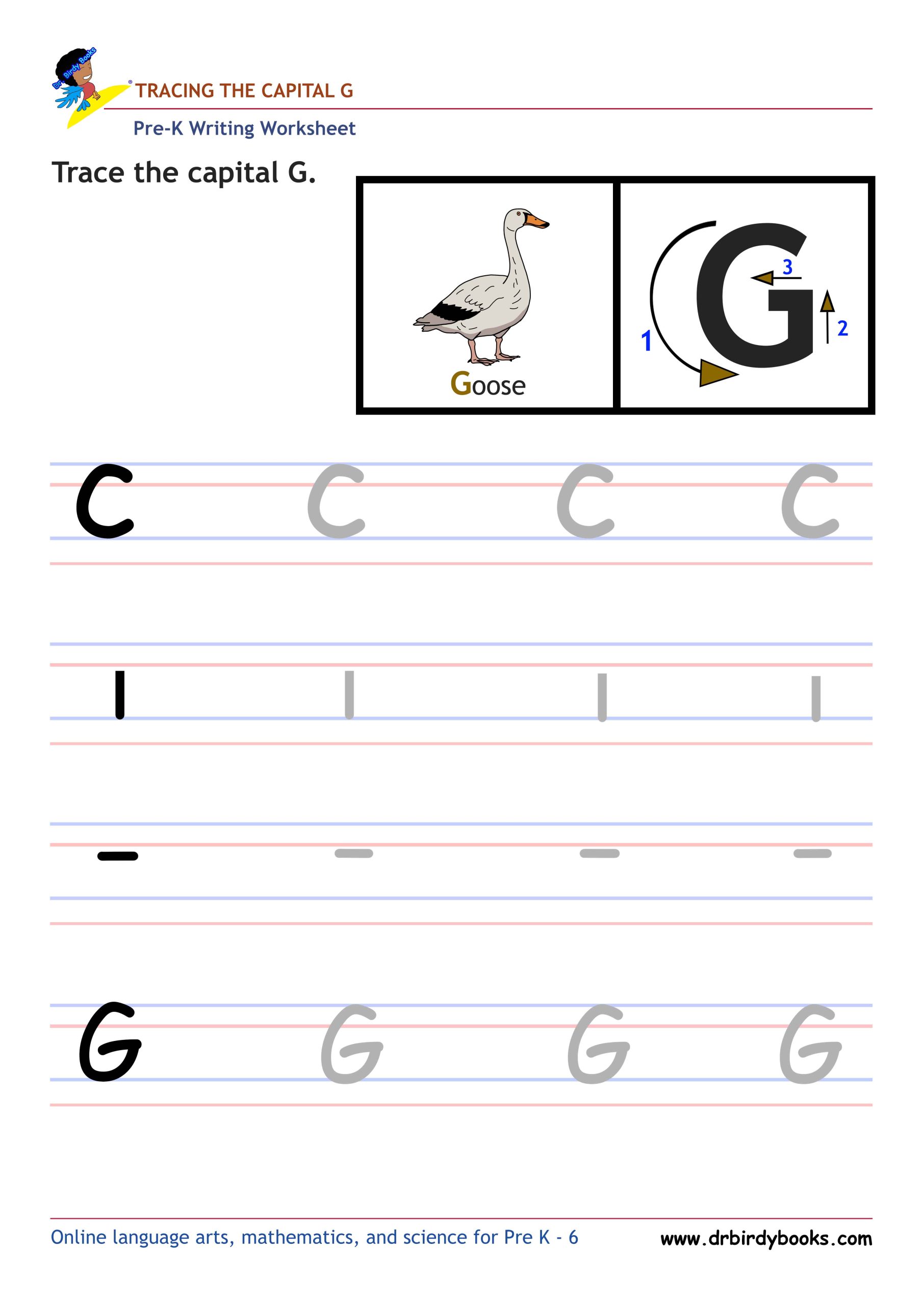 Pre K Writing ABCs Worksheet showing letter strokes and complete letters.