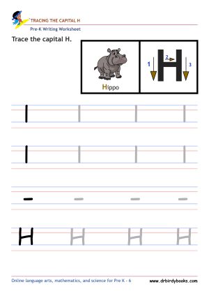 Pre K Writing ABCs Worksheet showing letter strokes and complete letters.