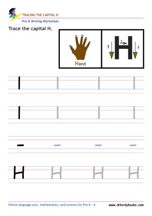Pre K Writing ABCs Worksheet showing letter strokes and complete letters.
