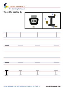 Pre K Writing ABCs Worksheet showing letter strokes and complete letters.