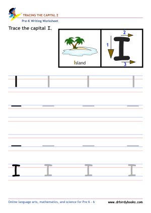 Pre K Writing ABCs Worksheet showing letter strokes and complete letters.