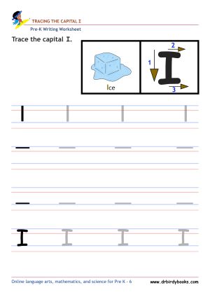 Pre K Writing ABCs Worksheet showing letter strokes and complete letters.