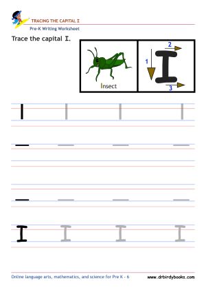 Pre K Writing ABCs Worksheet showing letter strokes and complete letters.