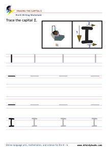 Pre K Writing ABCs Worksheet showing letter strokes and complete letters.