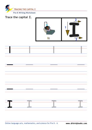Pre K Writing ABCs Worksheet showing letter strokes and complete letters.