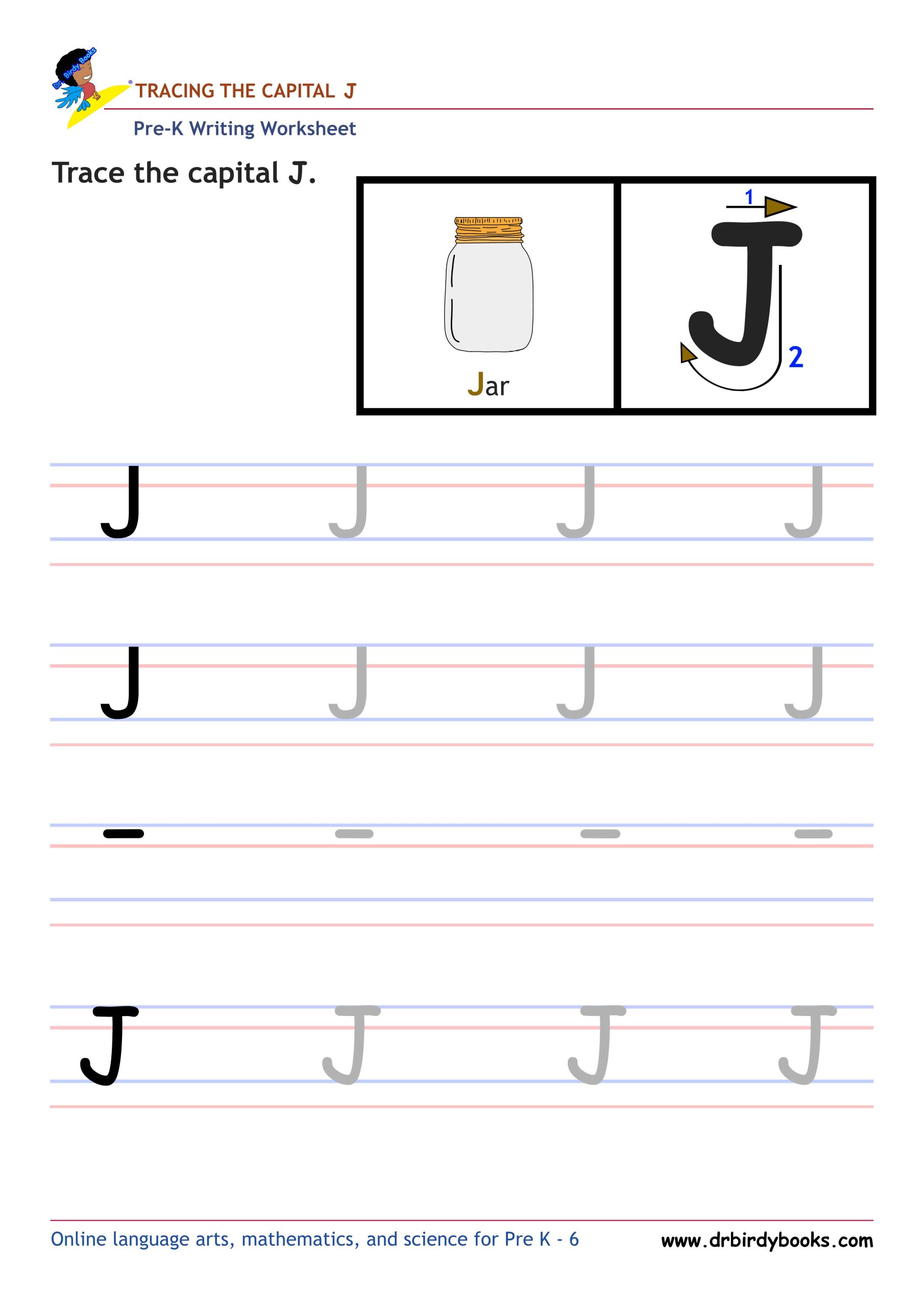 Pre K Writing ABCs Worksheet showing letter strokes and complete letters.