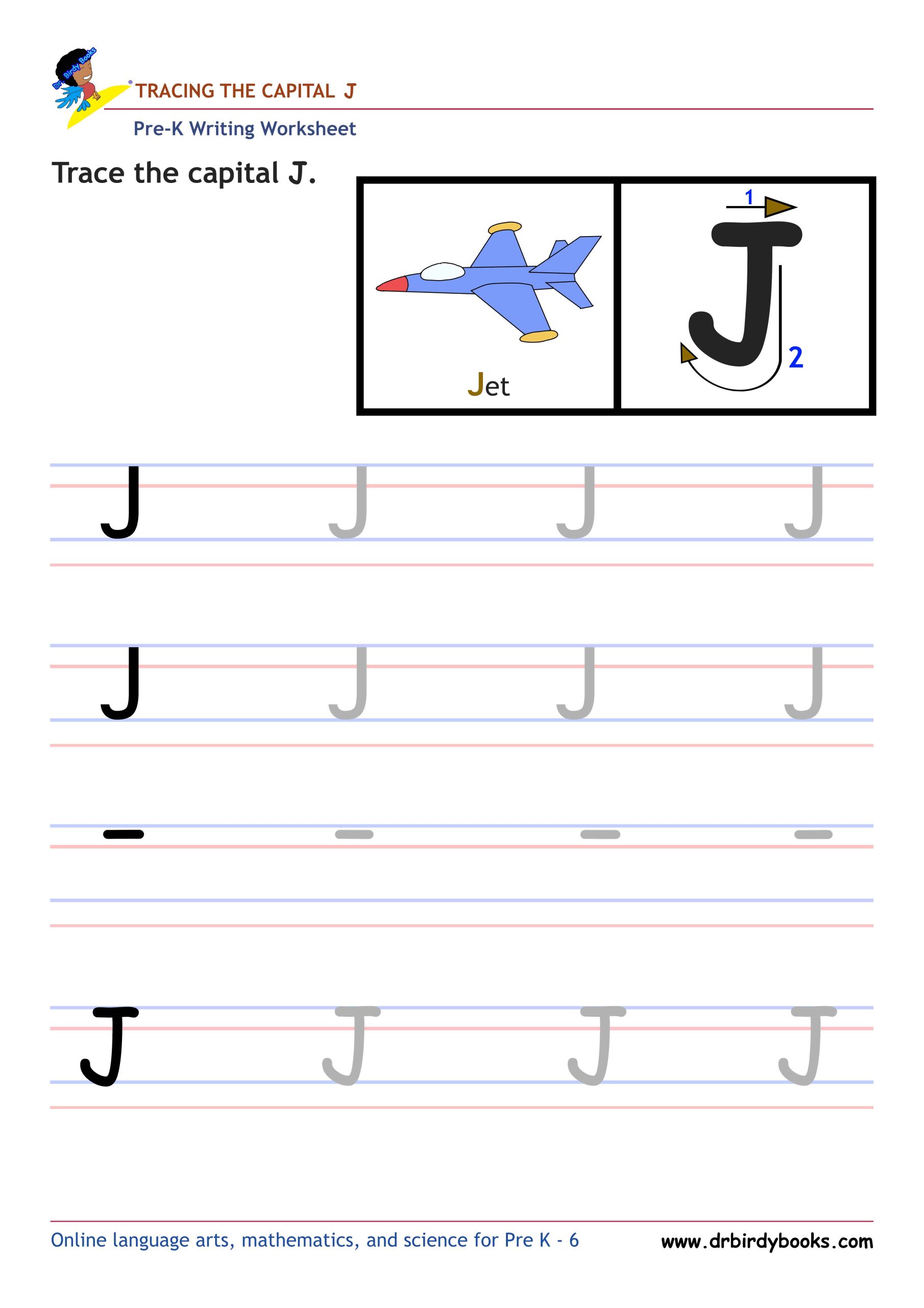 Pre K Writing ABCs Worksheet showing letter strokes and complete letters.