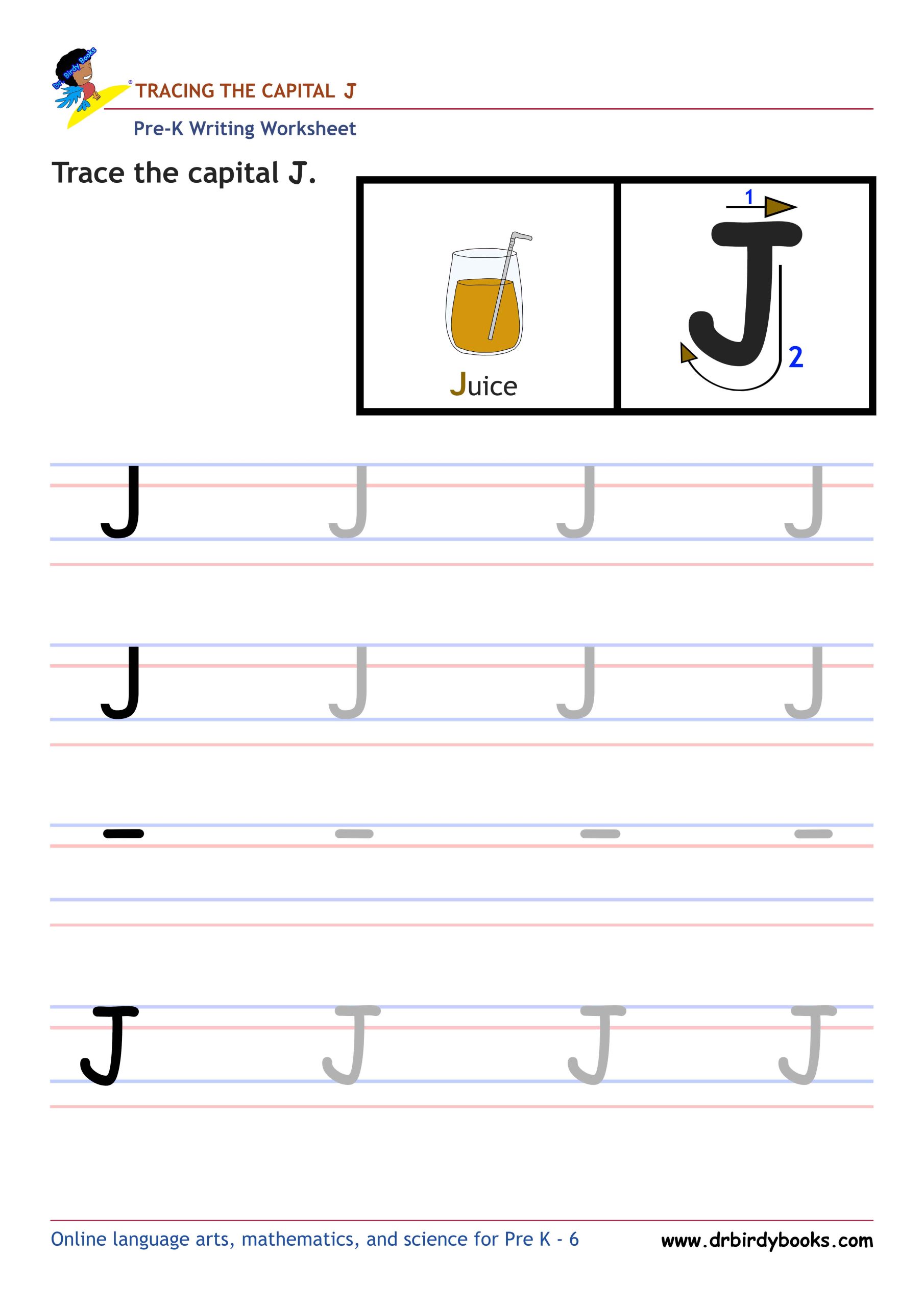 Pre K Writing ABCs Worksheet showing letter strokes and complete letters.