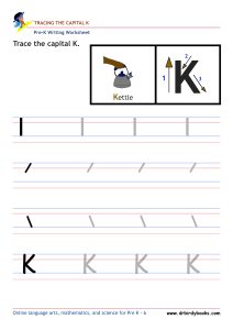 Pre K Writing ABCs Worksheet showing letter strokes and complete letters.