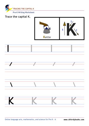 Pre K Writing ABCs Worksheet showing letter strokes and complete letters.