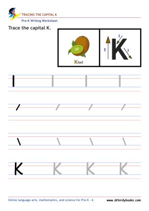 Pre K Writing ABCs Worksheet showing letter strokes and complete letters.