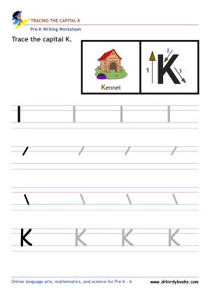 Pre K Writing ABCs Worksheet showing letter strokes and complete letters.