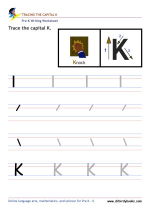 Pre K Writing ABCs Worksheet showing letter strokes and complete letters.