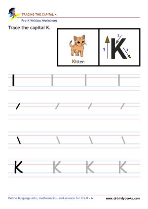 Pre K Writing ABCs Worksheet showing letter strokes and complete letters.