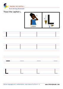 Pre K Writing ABCs Worksheet showing letter strokes and complete letters.