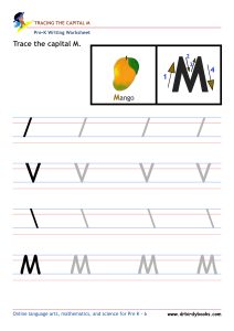 Pre K Writing ABCs Worksheet showing letter strokes and complete letters.