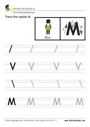 Pre K Writing ABCs Worksheet showing letter strokes and complete letters.