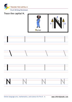 Pre K Writing ABCs Worksheet showing letter strokes and complete letters.