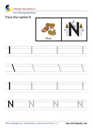 Pre K Writing ABCs Worksheet showing letter strokes and complete letters.