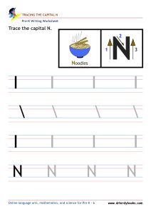 Pre K Writing ABCs Worksheet showing letter strokes and complete letters.