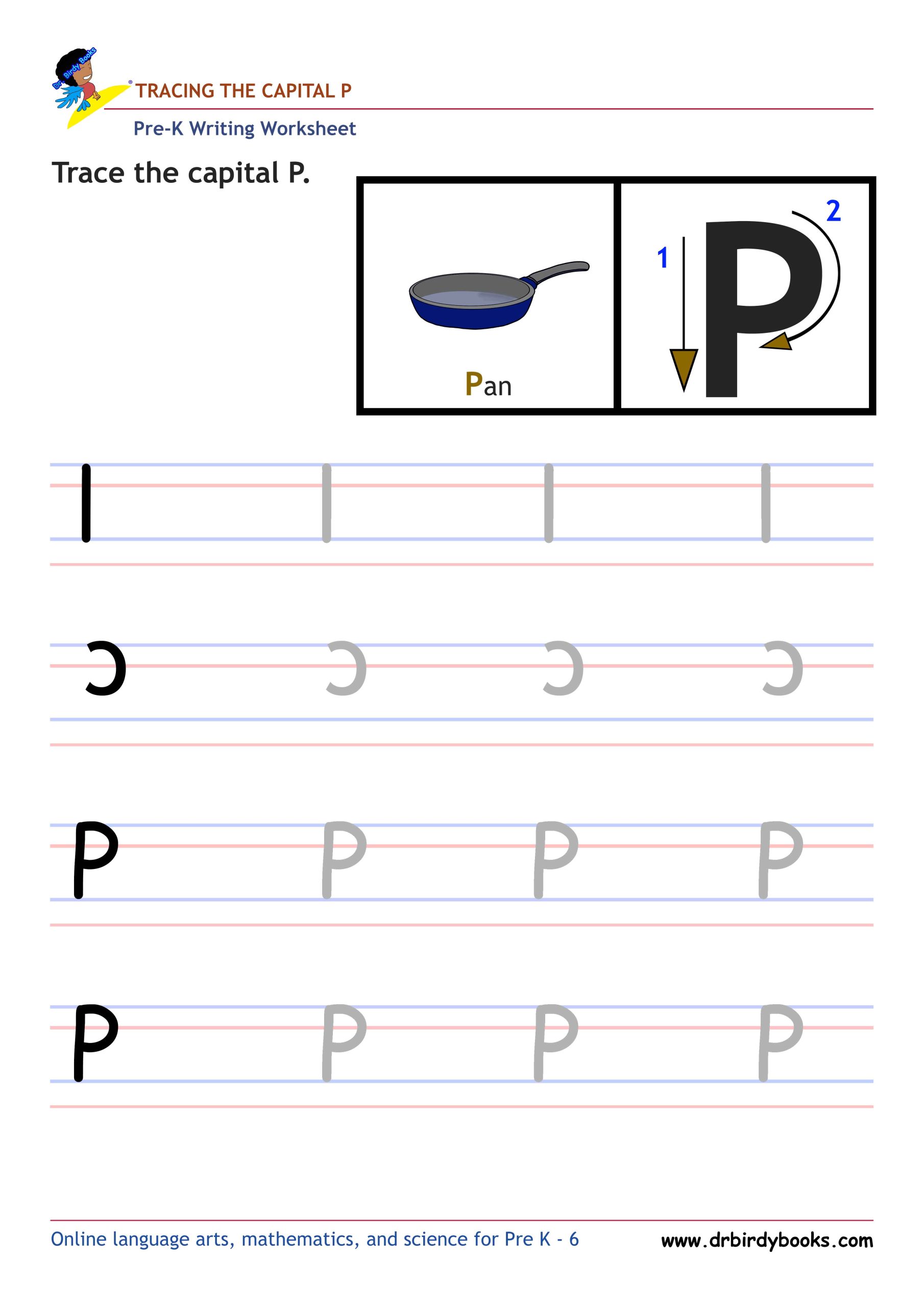Pre K Writing ABCs Worksheet showing letter strokes and complete letters.