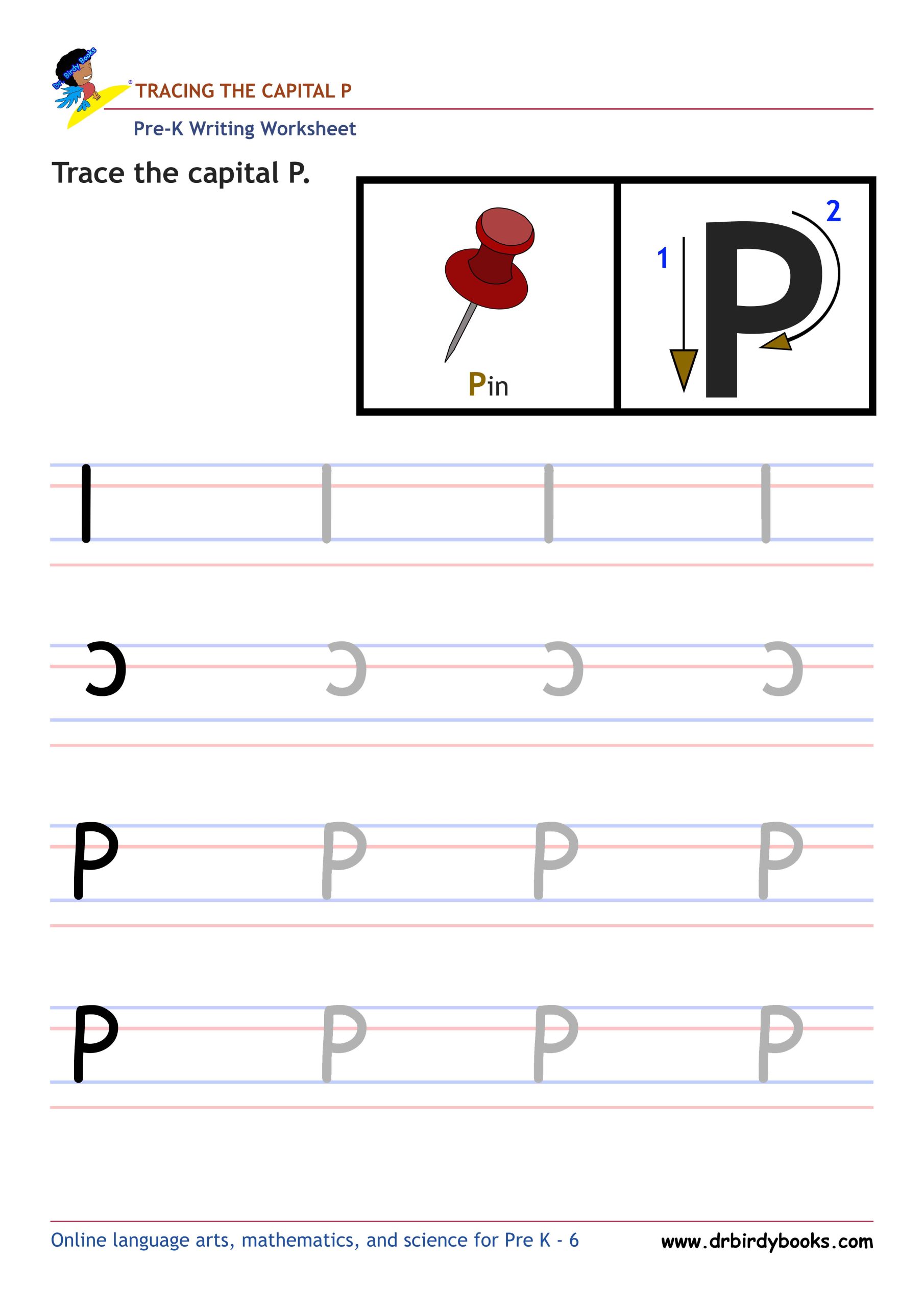 Pre K Writing ABCs Worksheet showing letter strokes and complete letters.