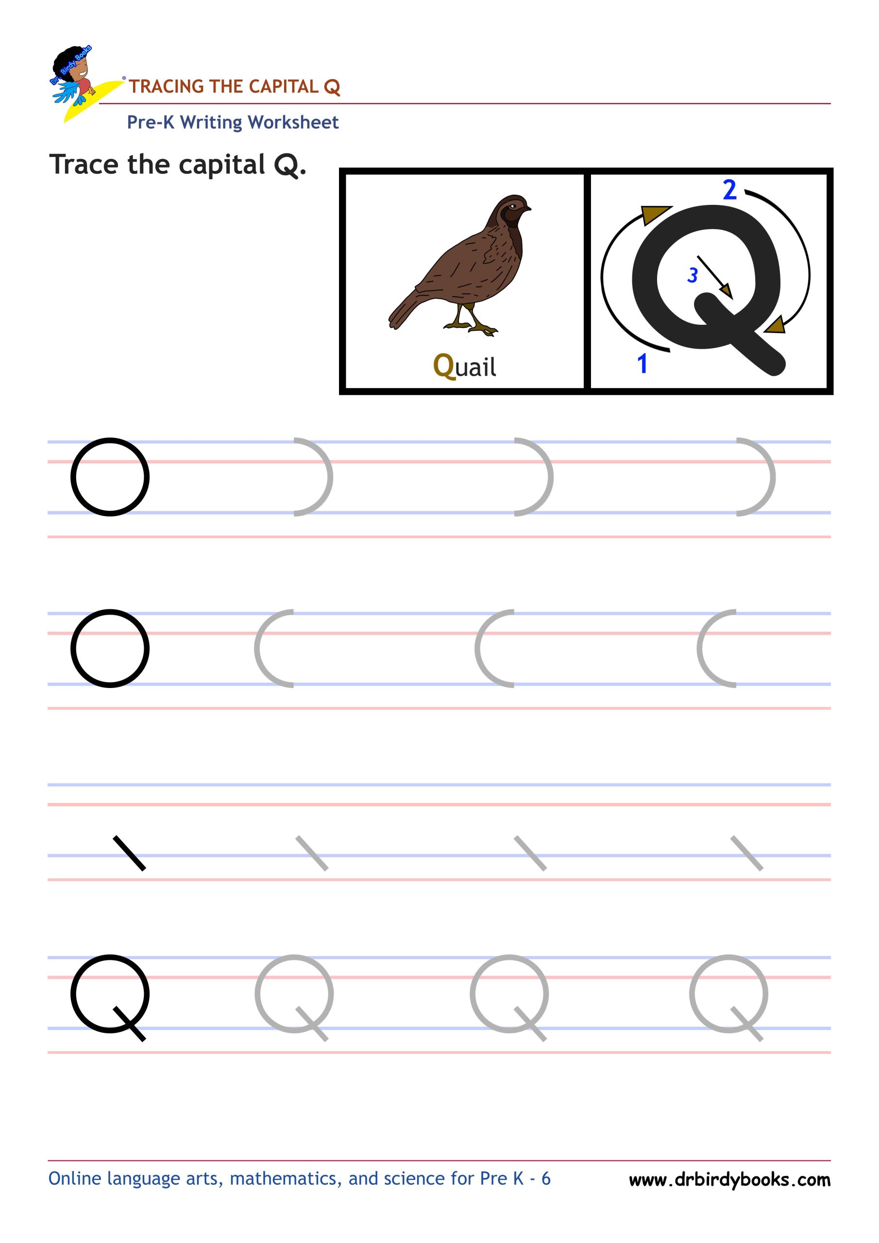 Pre K Writing ABCs Worksheet showing letter strokes and complete letters.