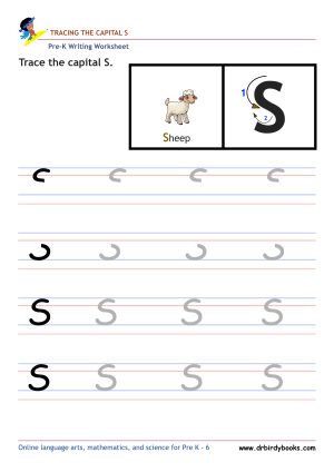 Pre K Writing ABCs Worksheet showing letter strokes and complete letters.