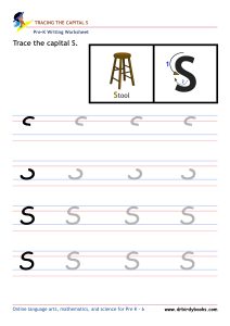 Pre K Writing ABCs Worksheet showing letter strokes and complete letters.