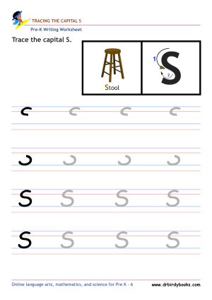 Pre K Writing ABCs Worksheet showing letter strokes and complete letters.