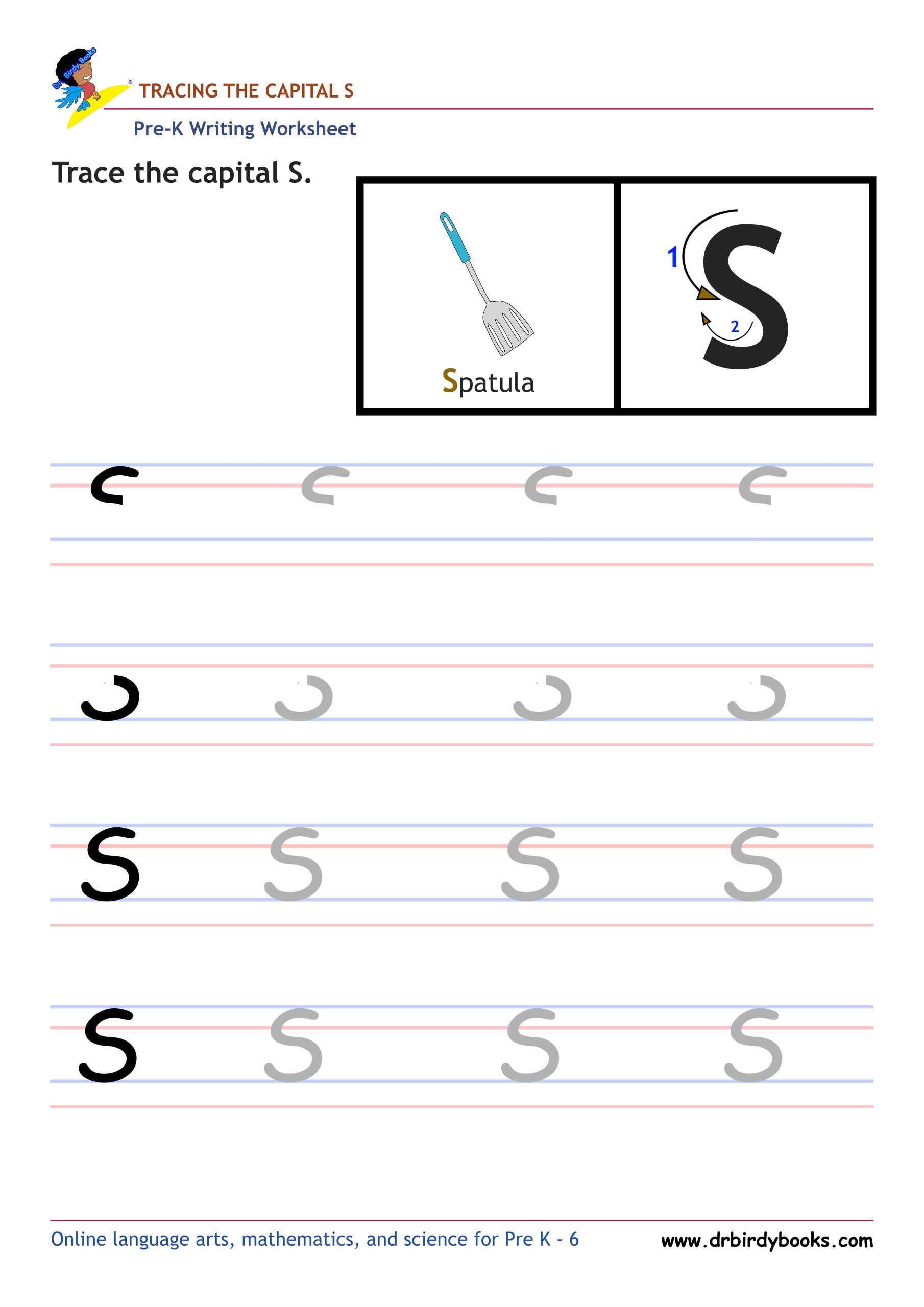 Pre K Writing ABCs Worksheet showing letter strokes and complete letters.