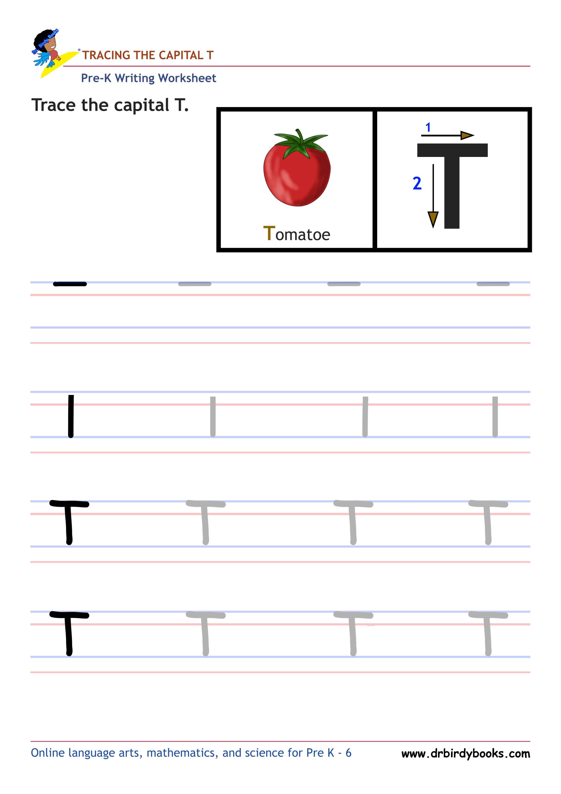 Pre K Writing ABCs Worksheet showing letter strokes and complete letters.