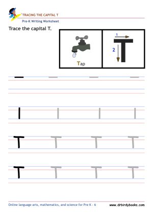 Pre K Writing ABCs Worksheet showing letter strokes and complete letters.