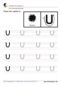 Pre K Writing ABCs Worksheet showing letter strokes and complete letters.