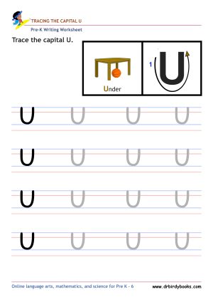 Pre K Writing ABCs Worksheet showing letter strokes and complete letters.