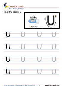 Pre K Writing ABCs Worksheet showing letter strokes and complete letters.