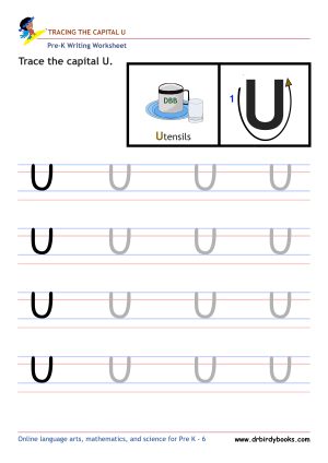 Pre K Writing ABCs Worksheet showing letter strokes and complete letters.
